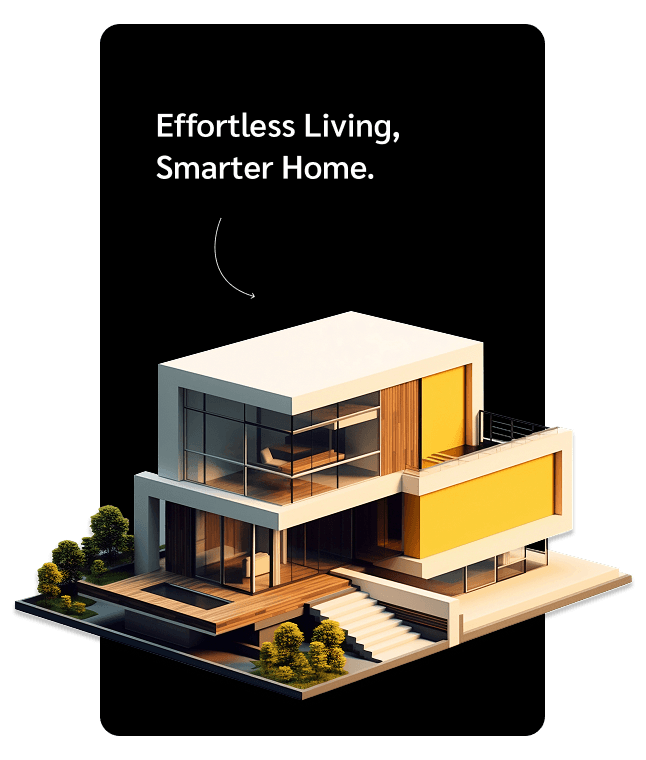 Effortless Living, Smarter Home — isometric smart home illustration